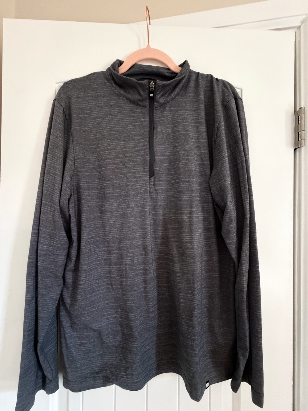 TravisMathew Gray Quarter Zip Pullover | PwC Logo | Men's M Performance